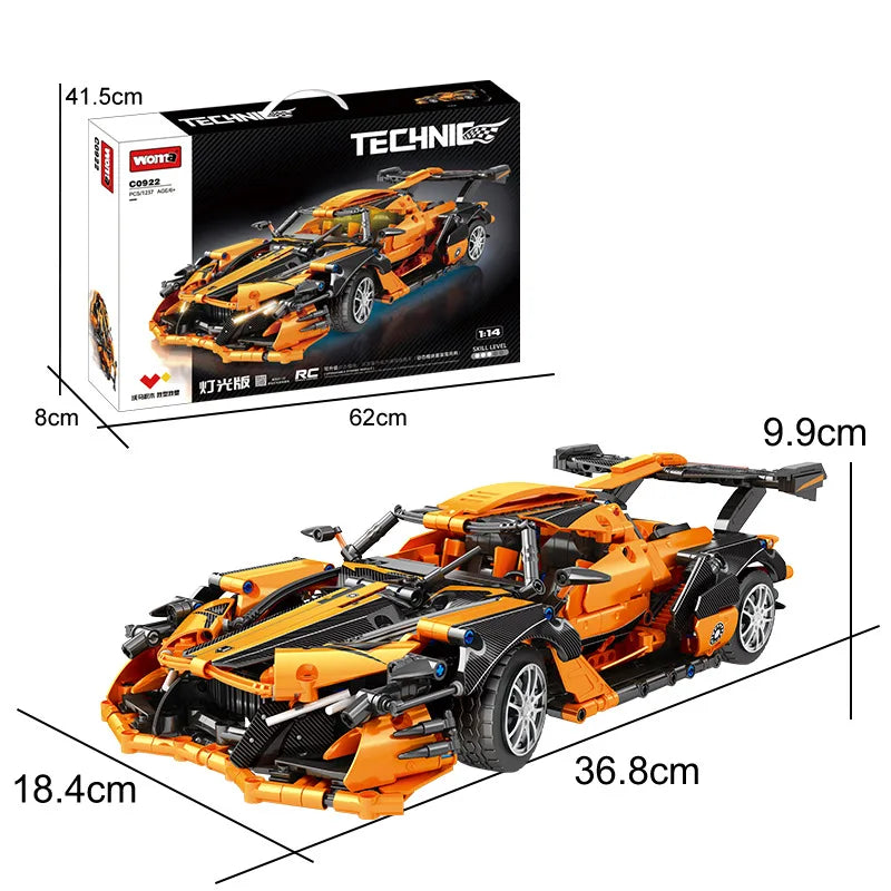1237 PCS Plastic Vehicles Building Blocks Sets for Kids Sports Car Improve Intellgence Education Learning Toys