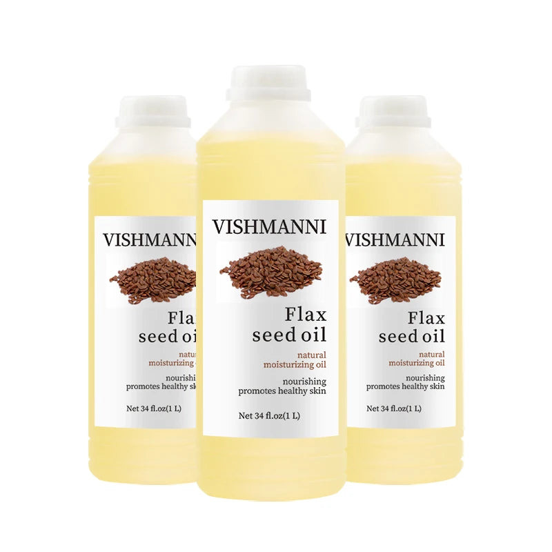100% Pure Cold Pressed Flax Seed Oil Bulk Essential Carrier Oil for Skin Care & Massage Essential Oils