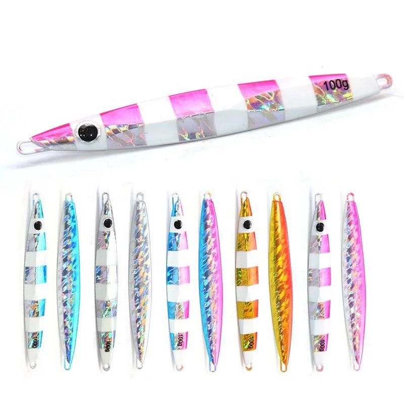 100g 120g 150g 200g Saltwater Fishing Lure Slow Pitch Metal Jigs Lure Luminous Sea Fishing Jigging Hard Bait Lures