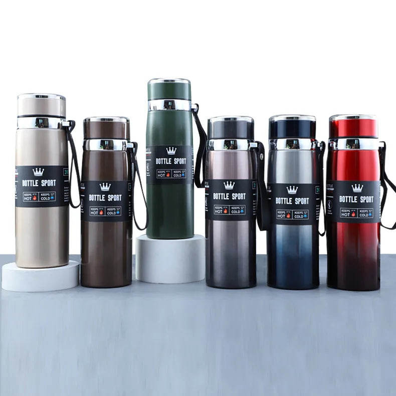 1000ml Large Capacity Insulated Double Wall Stainless Steel 316 Kettle Vacuum Flask with Lifting Rope