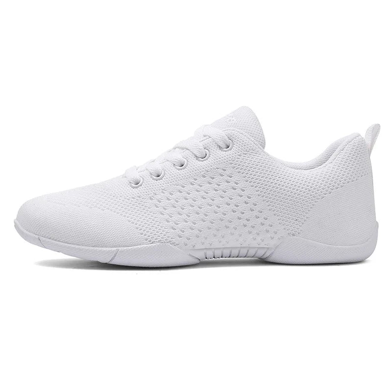 0.12kg Light White Competitive Athletic Dance Shoes Cheerleading Sneakers Line Dancing Cheer Shoes