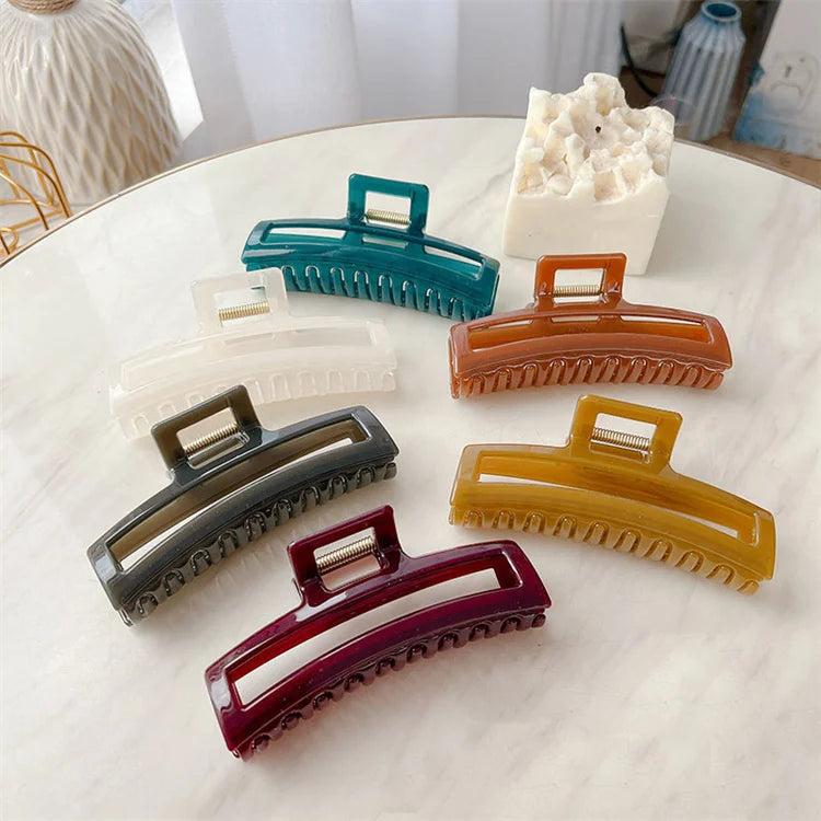 11cm Length Rectangle Solid Color Simple Style Hair Claw Clip
