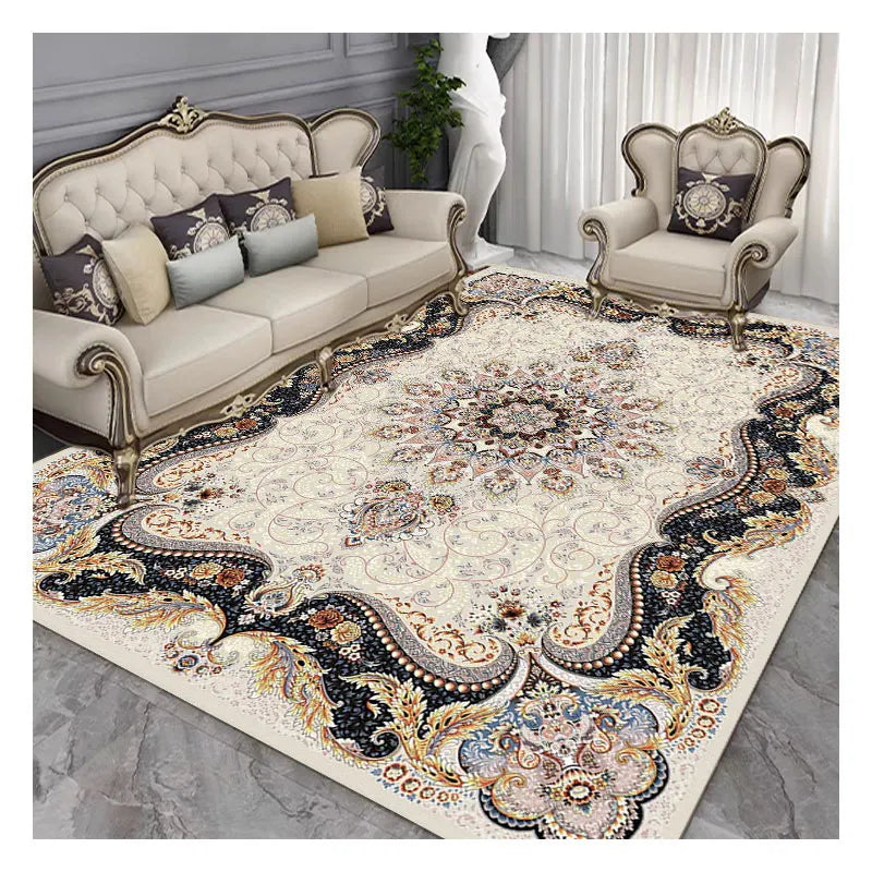 100% Polyester Velvet Rug Carpet Soft Modern Low-Pile Floor Carpet for Living Dining Bedroom Non-Slip and Non-Shedding