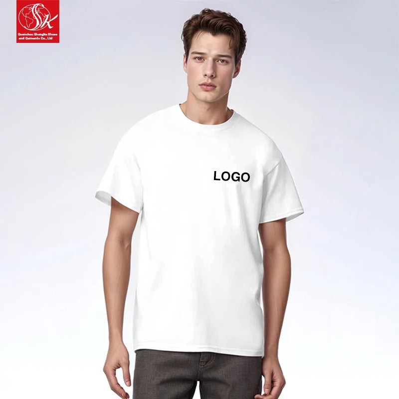 100% Cotton Slim Fit Clothing T-Shirt for Man 180 Grams Dyed with Versatile DTG Print Sporting Logo Design Heat Transfer Tshirt
