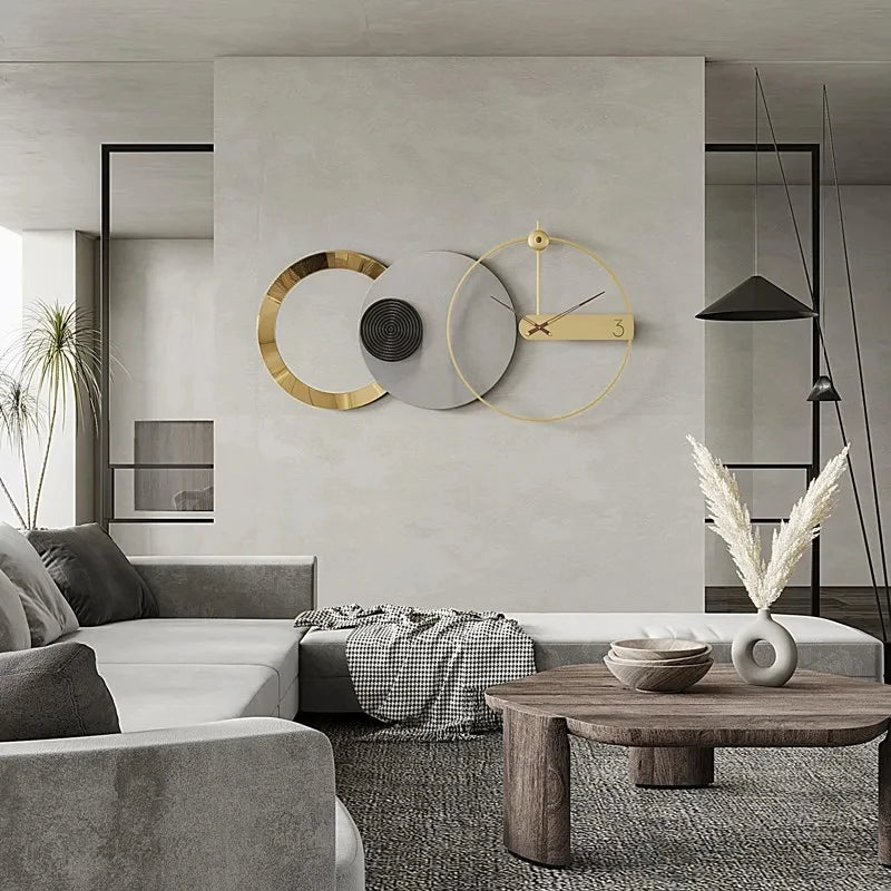 120X63CM Nordic Luxury Wall Hanging Decoration Creative Clock Living Room Personality Household Home Decor Watch Dropshipping