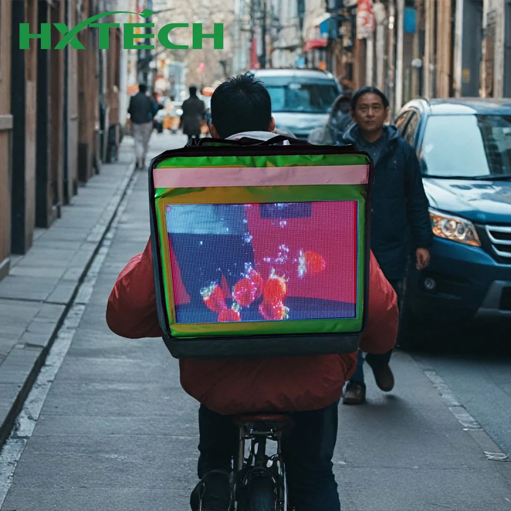 10 Colors Plastic LED Bike Delivery Box Waterproof Oxford Fabric Food Delivery Box for Motorcycles Tail Boxes