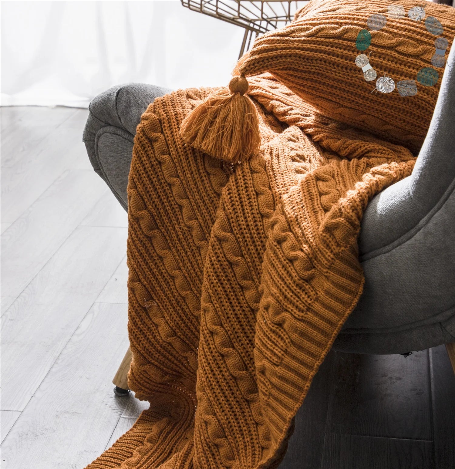 100% Acrylic Wearable Soft Crochet Knitted Throw Blanket for Home Decoration  Xde