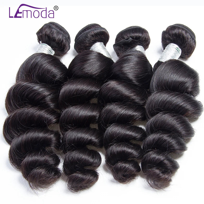 100% Human Remy Hair Brazilian Hair Weave Bundles Lemoda Loose Deep 3 or 4 Bundles Deal Loose Wave Human Hair Bundles for Woman