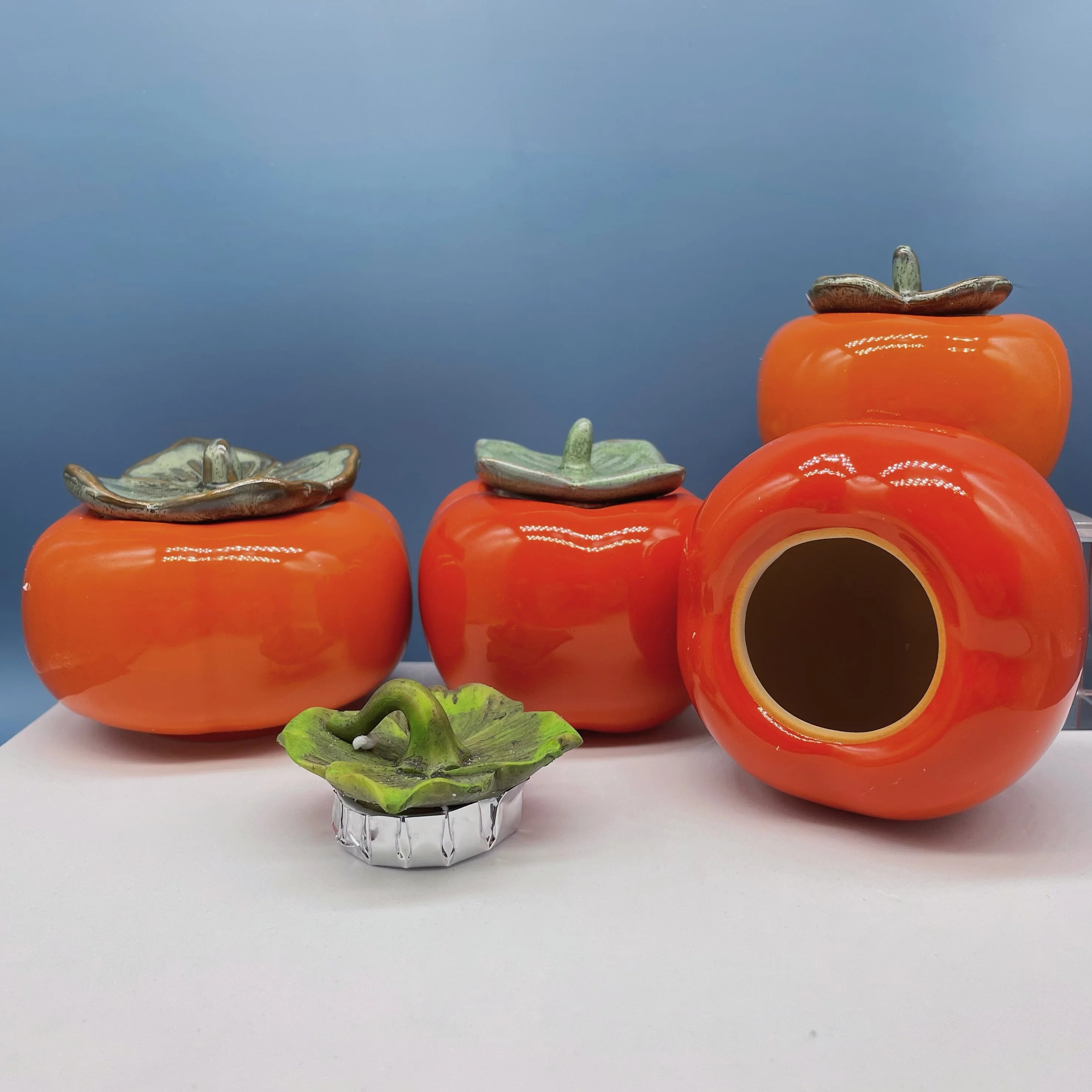 100ml 200ml Fruit Shape Food Candy Storage Tea Ceramic Jars