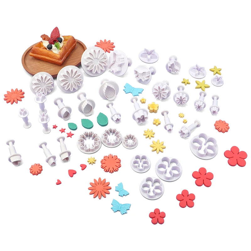 10 Kinds of  33-piece Fondant Mold Cake Cookie Tool Cartoon Pasta Spring Emboss Mold Baking Fondant Set