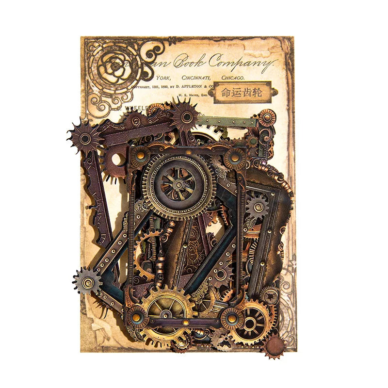 10 Pcs/Pack Mechanical Era Series Retro Hollow Hand Account DIY Material Decoration Base Memo Pad