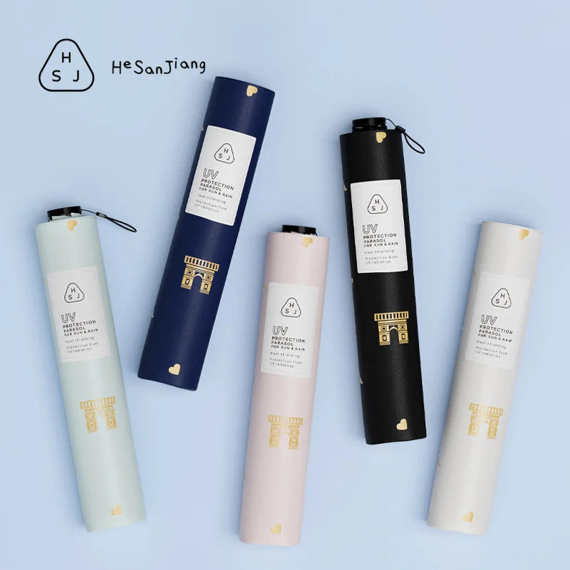 120g Super Lightweight Pencil Umbrella Three Fold 5 Bones Sun protection UV protection UPF50 Outdoor Portable Umbrella
