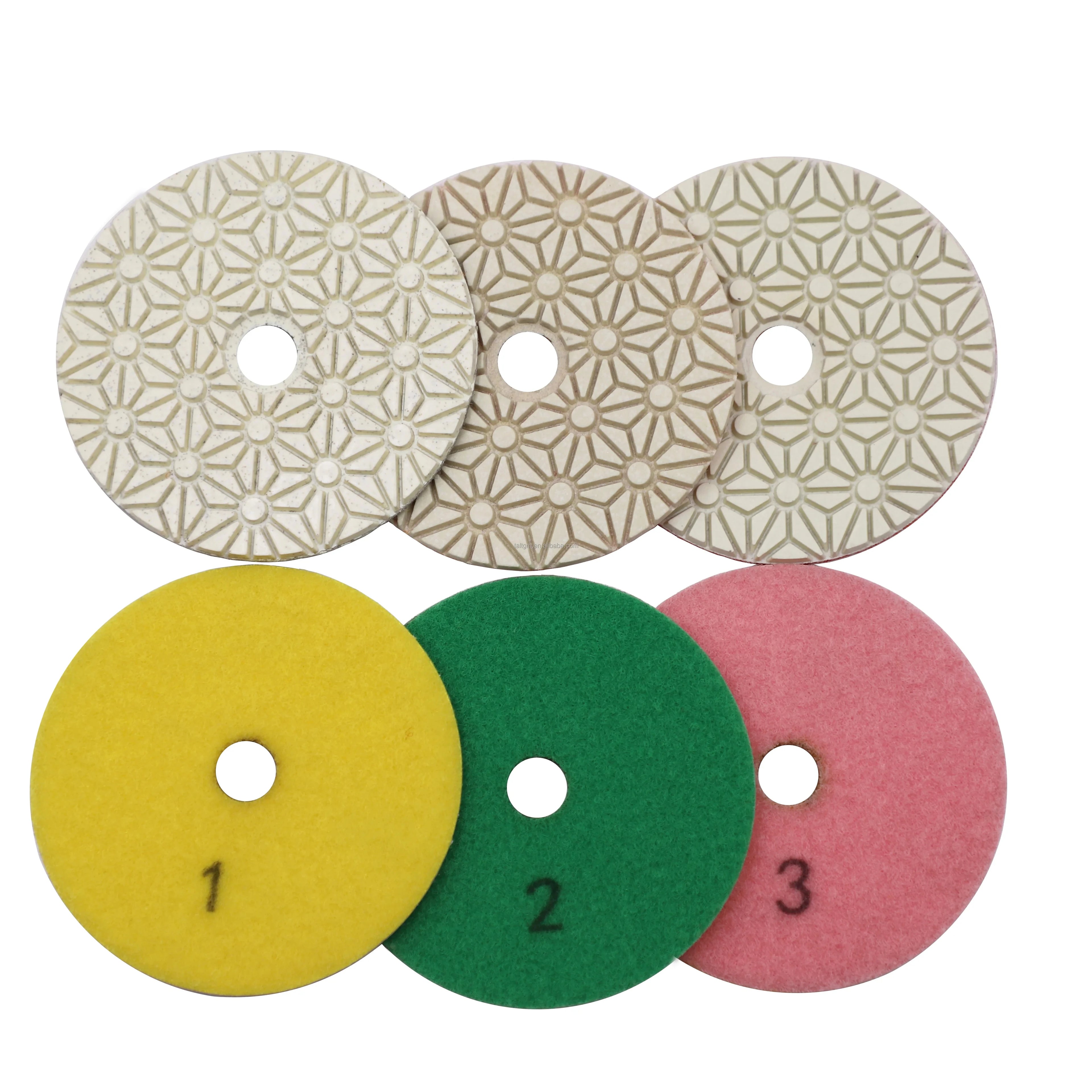 100mm 3step Wet Diamond Polishing Pads for Marble Granite
