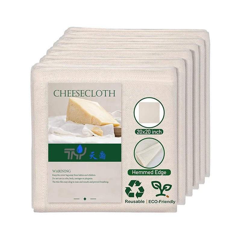 100% Unbleached Cotton Fabric Reusable Grade 100 Cheesecloth for Kitchen Use-Nut Milk Bag Cheese Cloth Bag