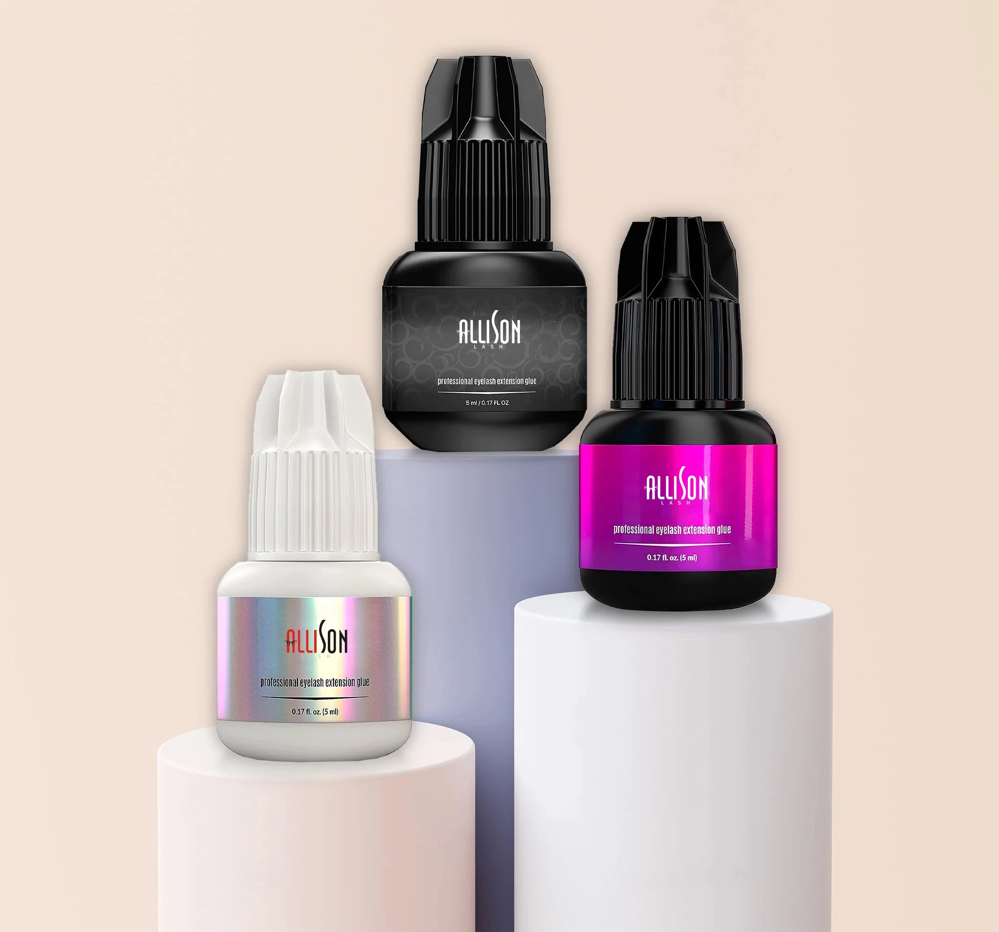 0.3-0.5s Strong Low Smell Lash Glue Fast Drying Black Eyelash Glue Eyelash Extension Glue Eyelash AdhesiveMiddle Bottle 5ml
