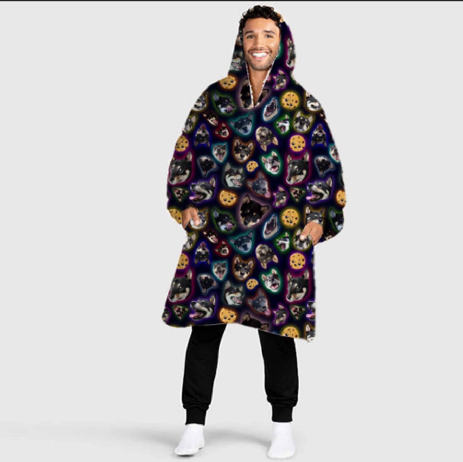 100% Polyester Super Soft Warm Comfortable Oversized Hooded Blanket Large Front Pocket Sherpa Sweatshirt Hoodie Blanket for Kids