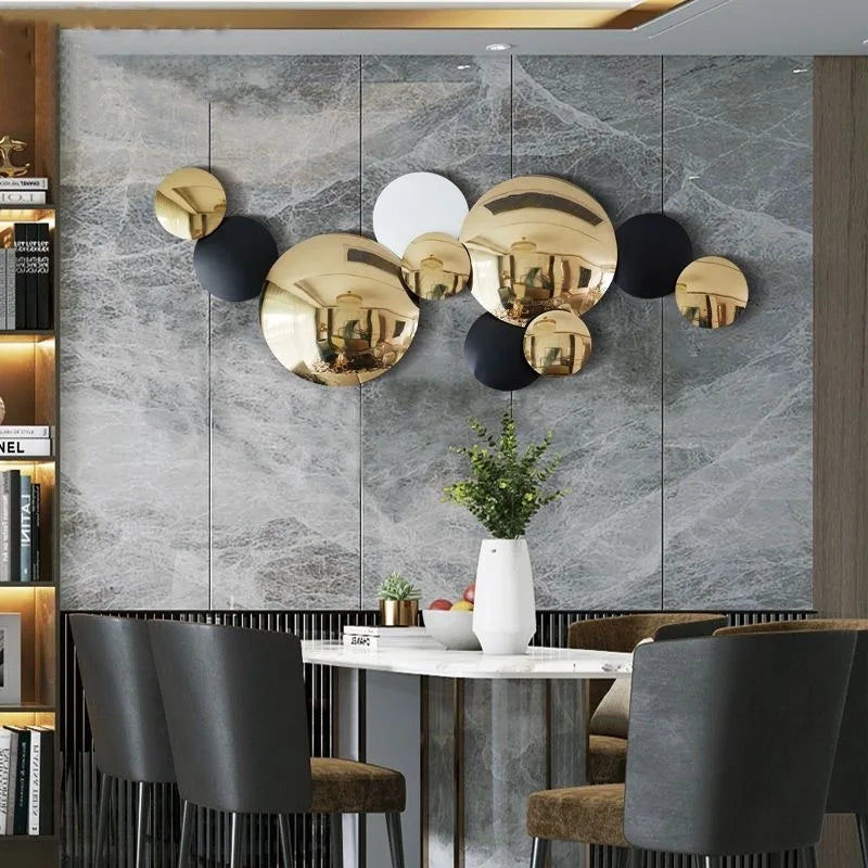 120*45cm High Gloss Gold Steel Iron Wall Decoration Home Modern Living Room Sofa Background Hanging Decor for Sale Dropshipping