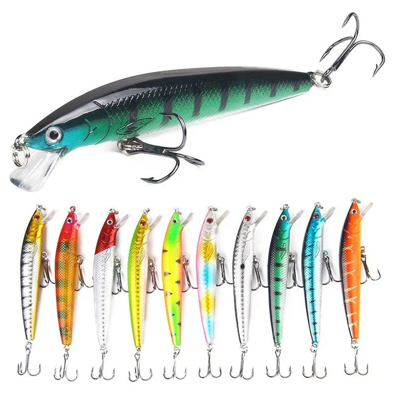 10cm/9g Hard Fishing Lure Baits Floating Minnow Artificial Bait Ocean Boat Fishing Lure for Bass Fishing
