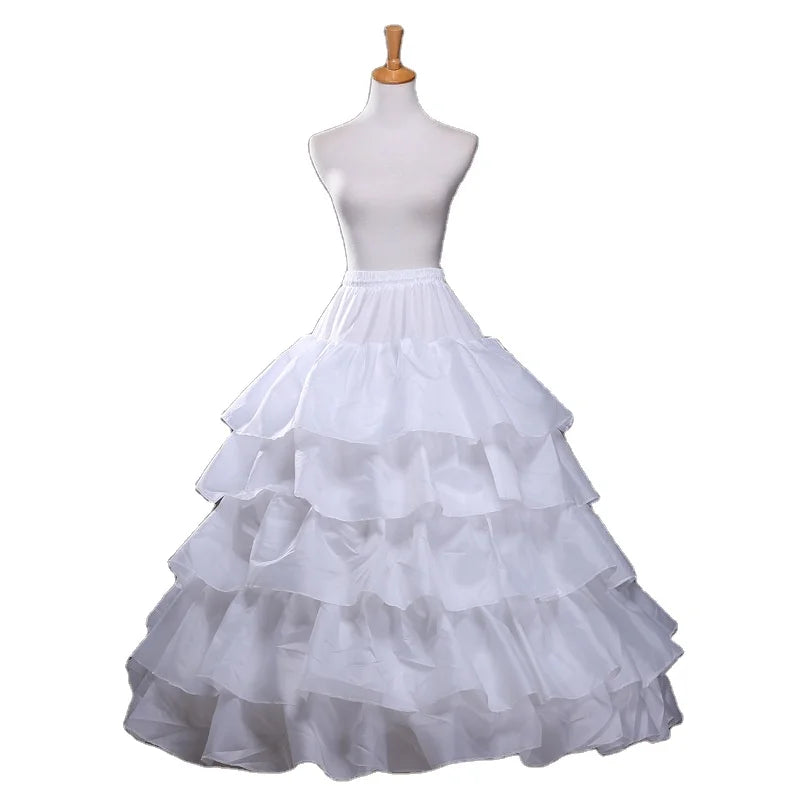 10%OFF 4 Hoops 5 Layers Ball Gown Petticoats  Petticoat Crinoline Underskirt Big Ruffle Wedding Accessories Tulle Underskirts