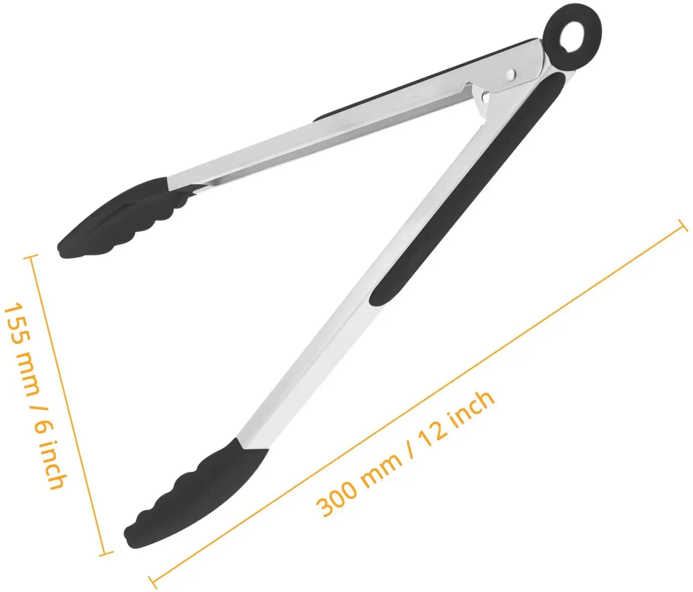 12 Inch Silicone Food Tong Non-Stick Utensil with High Heat Resistant Tips for Serving Serving Tongs