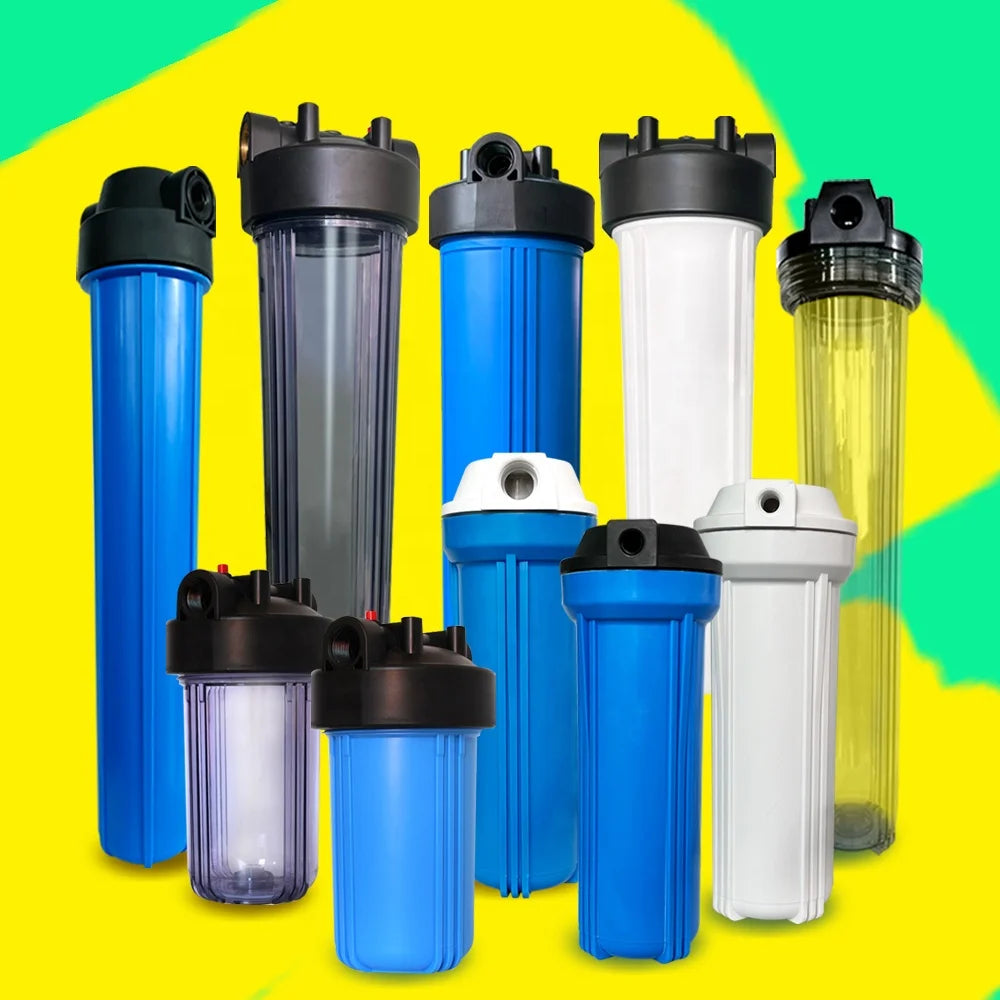 10 " More Style Household Water Filter Housing PP/CTO/UDF Water System Filters with Blue&White &Transparent Color