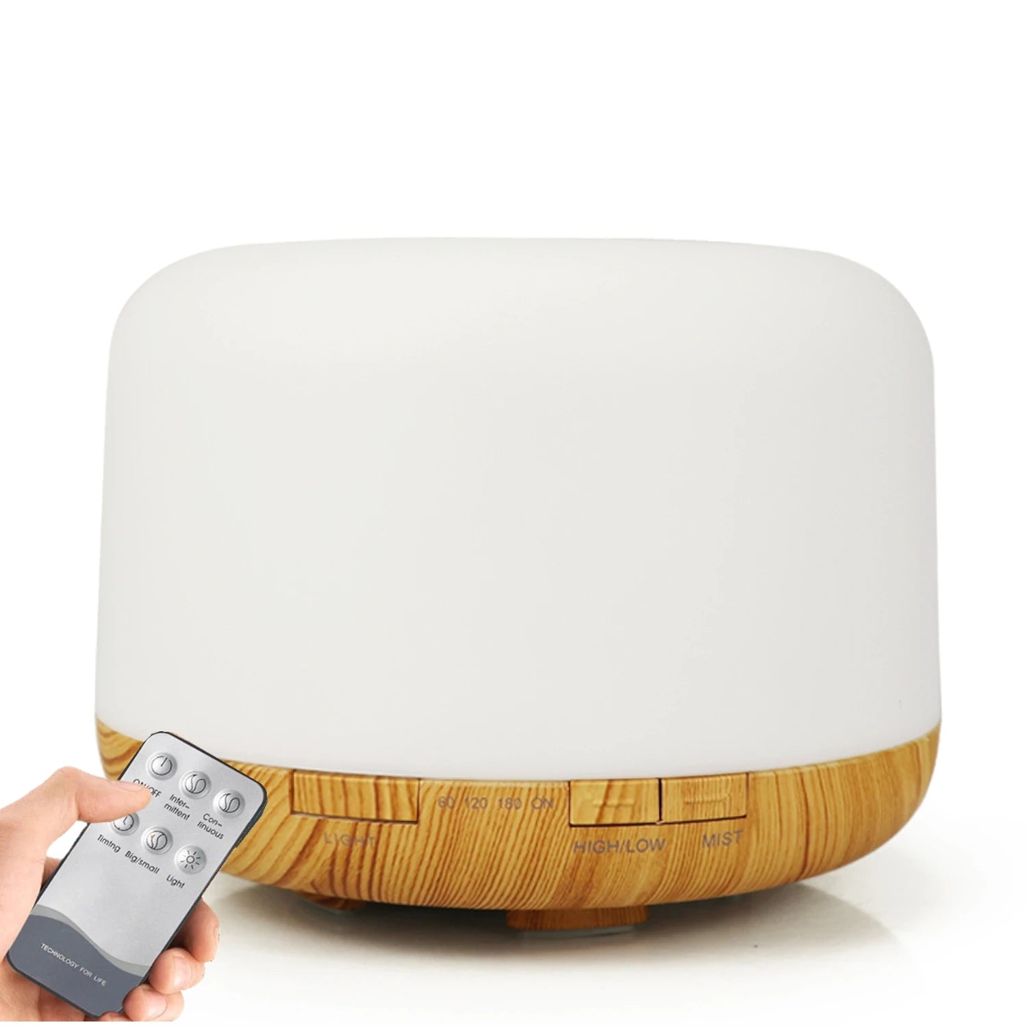 1000ml Capacity Remote Control Elegant Wooden Grain Ultrasonic Essential Oil Aroma Diffuser with Led Light