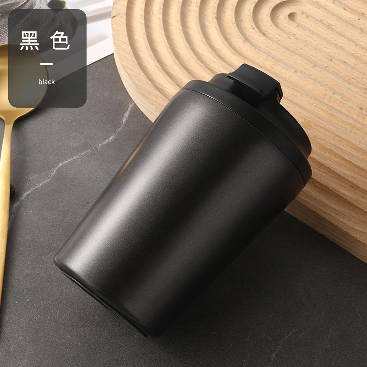 12oz Portable 304 Stainless Steel Double Wall Cup Cute Double-Wall Coffee Tumbler with Flip Lid for Coffee Lovers