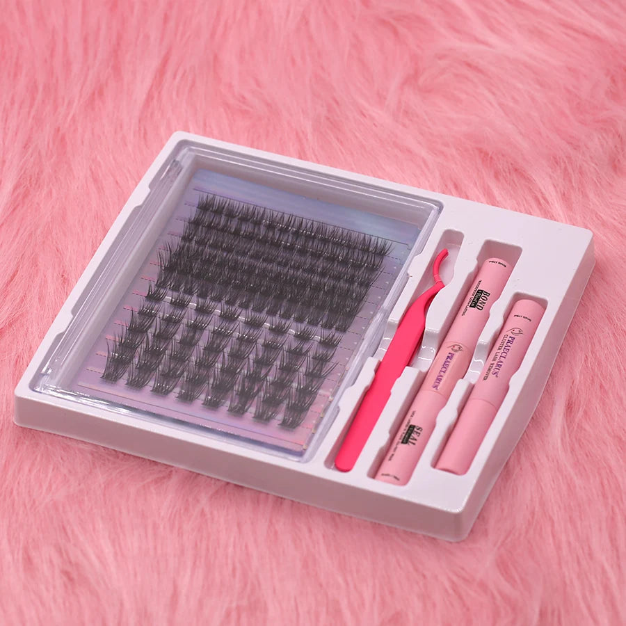 100% Handmade Private Label DIY Lash Extension Kit DIY Cluster Lashes Kit Eyelash Cluster Kit