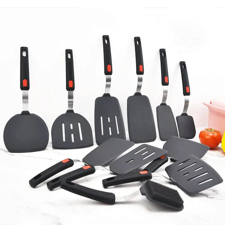 11 PCS Silicone Spatula Turner 600F Heat Resistant Cooking Spatulas for Nonstick Cookware Large Flexible Kitchen Utensils BPA Fr