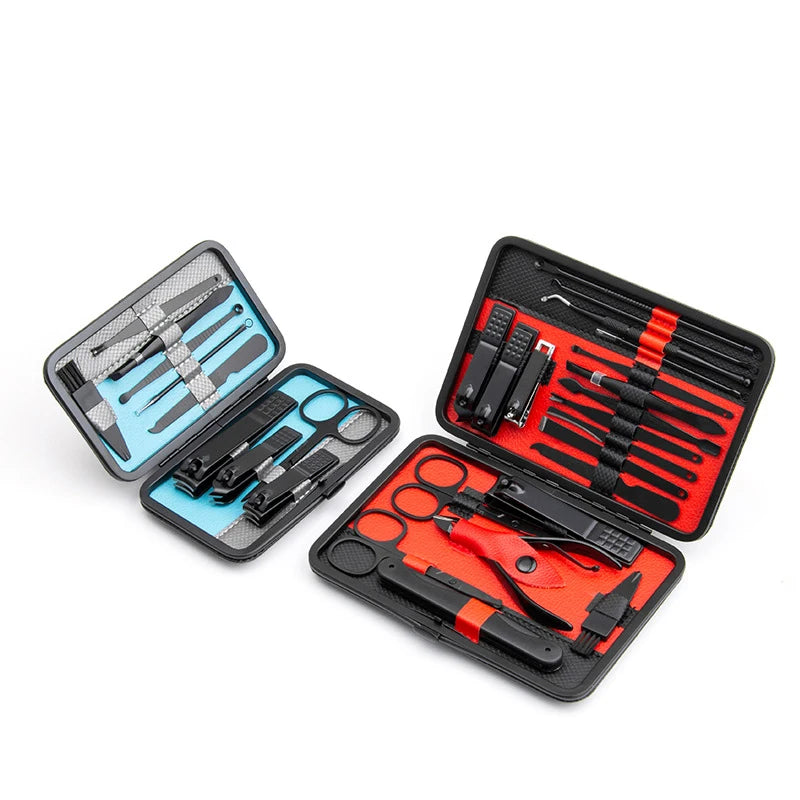 10/15/20/25pcs Black Nail Clipper Professional Portable Remover Cutter Nipper Clipper Kits Beauty Manicure Set