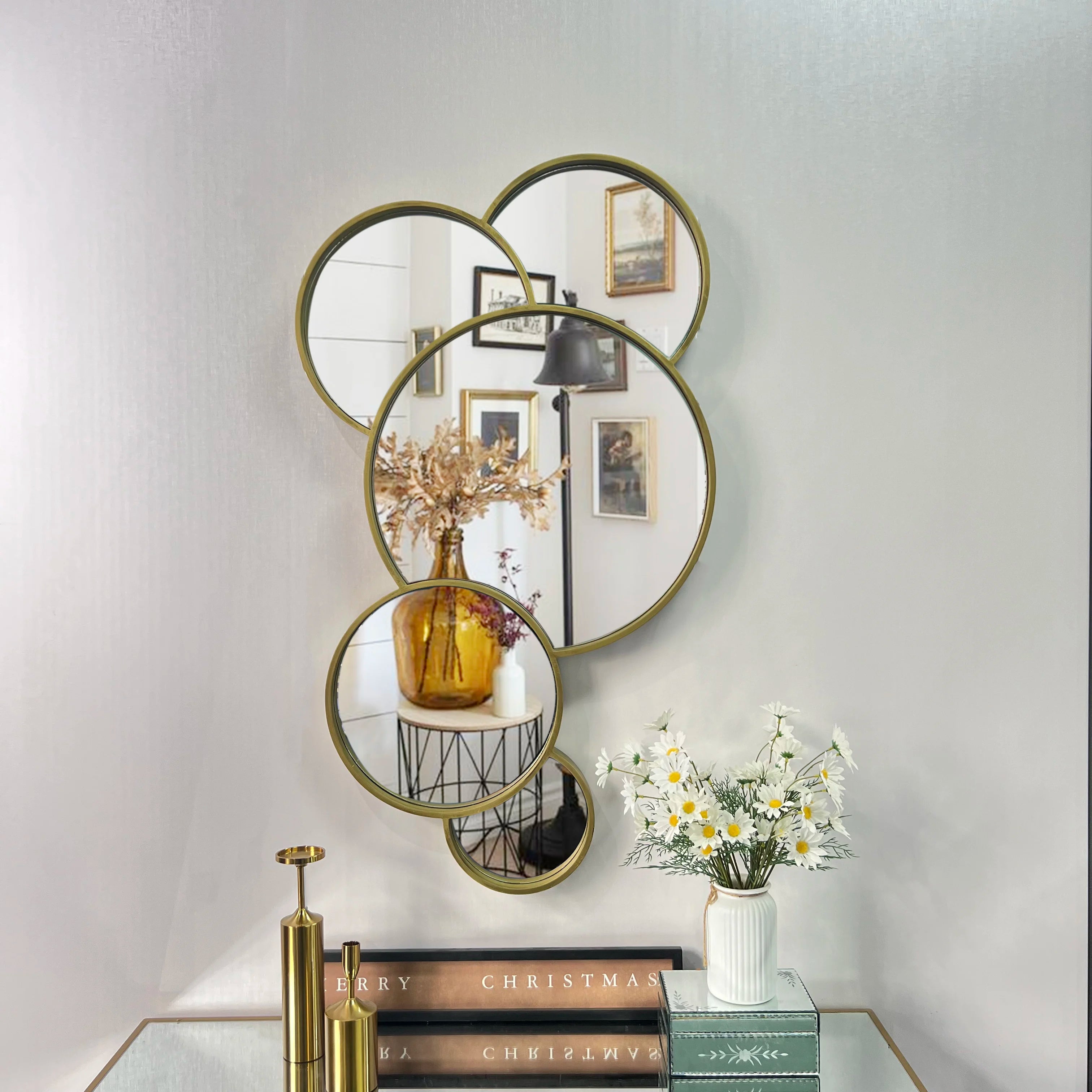 109X61CM Golden Luxury Retro Art Modeling Wall Hanging Decorative Bathroom Mirror 2025 Home House Decor Dropshipping for Sale