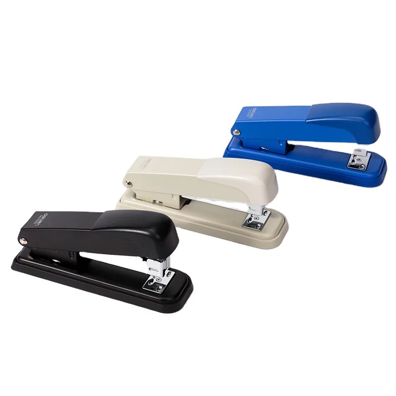 0315 Compact Portable Metal Desktop Office Stapler Black Blue White Manual Power for Students Study 96pcs Per Carton Set