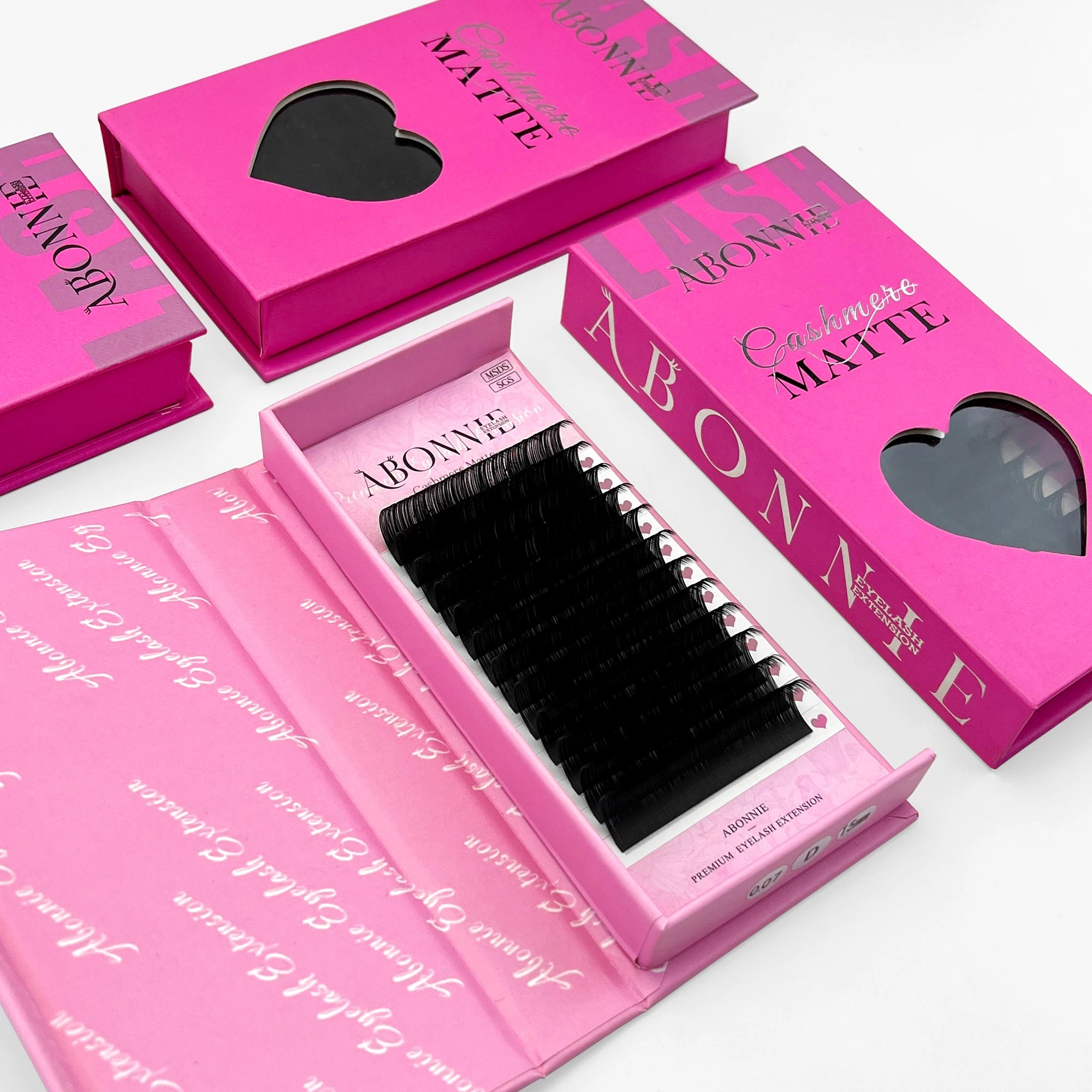Abonnie Individual Easy Handmade Fan 0.03 Mega Volume Eyelash Extension Supplies Customize Cashmere Lash Trays Wholesale