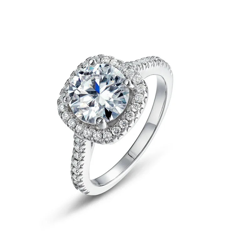 1 Carat Luxury Engagement Wedding Ring Fine 925 Sterling Silver 1.5ct Moissanite Diamond Jewelry Rings for Women