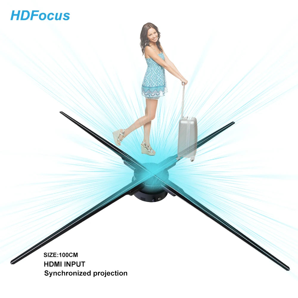 100CM 3d Holographic Advertising Machine 3d Hologram Fan Hdmi-input Computer HDMI Hologram Fan Hdmi-synchronization