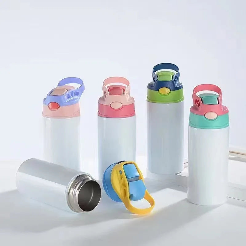 12oz 304 Stainless Steel Insulated Water Bottle for Kids BPA-Free with Portable Logo Design School-Themed Thermos Sublimation