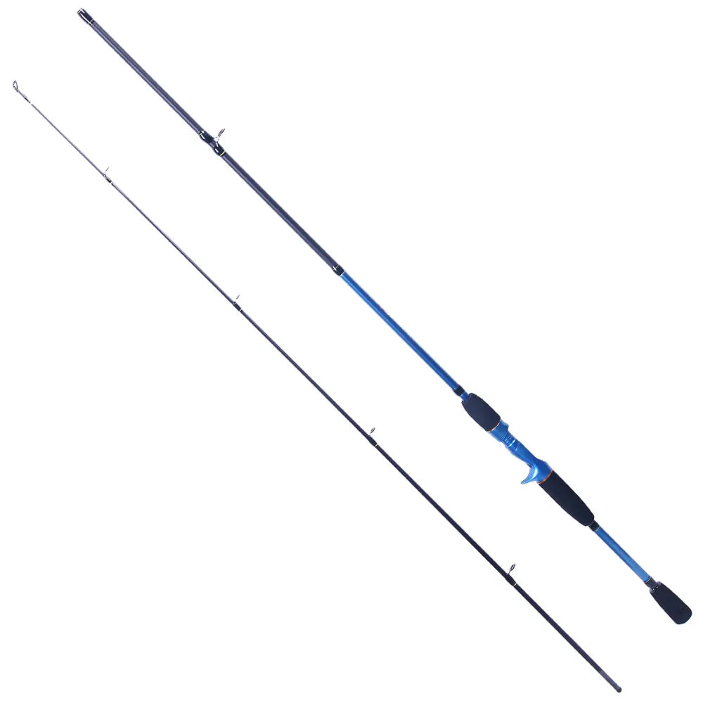 1 8m 2 1m Straight Shank Rod Bass Catfish Lure Rod Blue Black Fishing Bait Rock Boat Casting Spinning Fishing Rod