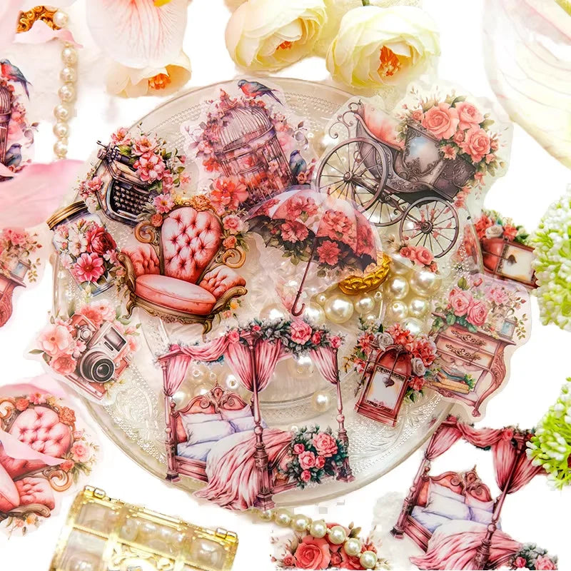 10 Pieces/Pack PET Sticker Pack Victoria Court Dramas Series Furniture DIY Decorative Stickers 6 Styles