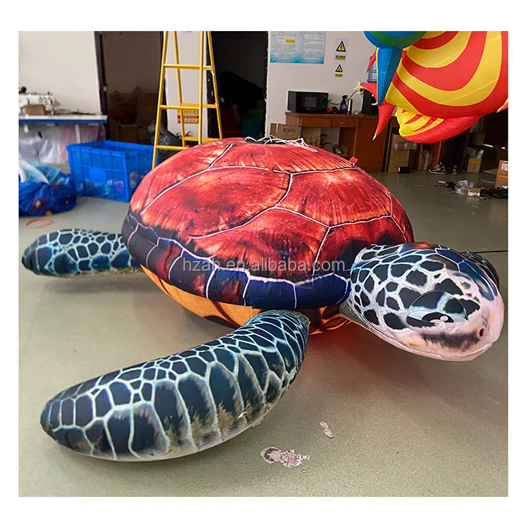 1.5m 5ft Inflatable Sea Turtle Model Balloon LED Light for Marine Animal Themed Advertising Inflatables Activity Decorations