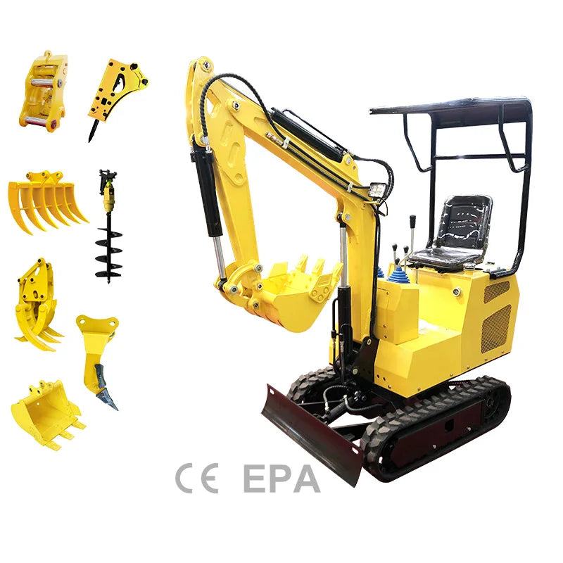 0.8ton 1ton 1.5ton 2ton 2.5ton 3ton Mini Digger Crawler Excavator Price with Attachment