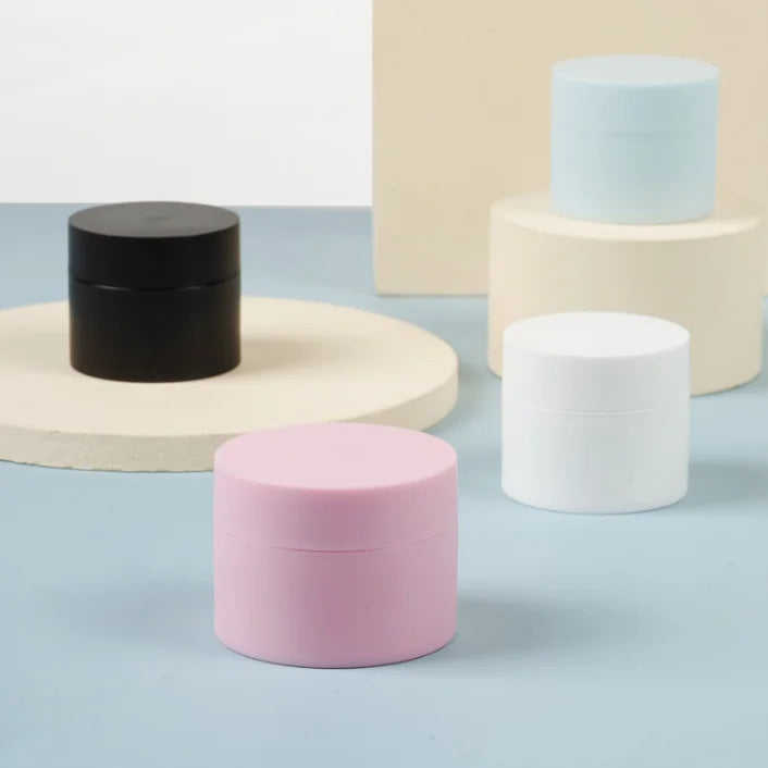 10g 30g 50g Empty Pink Double Wall Round Matte Face Cream Lip Balm Container pp Cosmetic Plastic Cosmetic Jars with Screw Lid