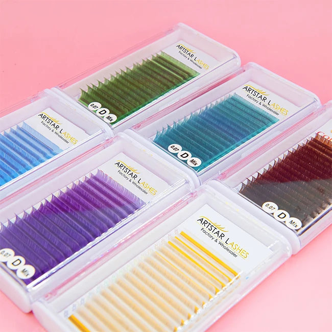 0.07 0.10 0.15mm C D DD L M Curl Colored Lash Extensions Cashmere Lash Extensions Synthetic Individual Lashes Wholesale Korea
