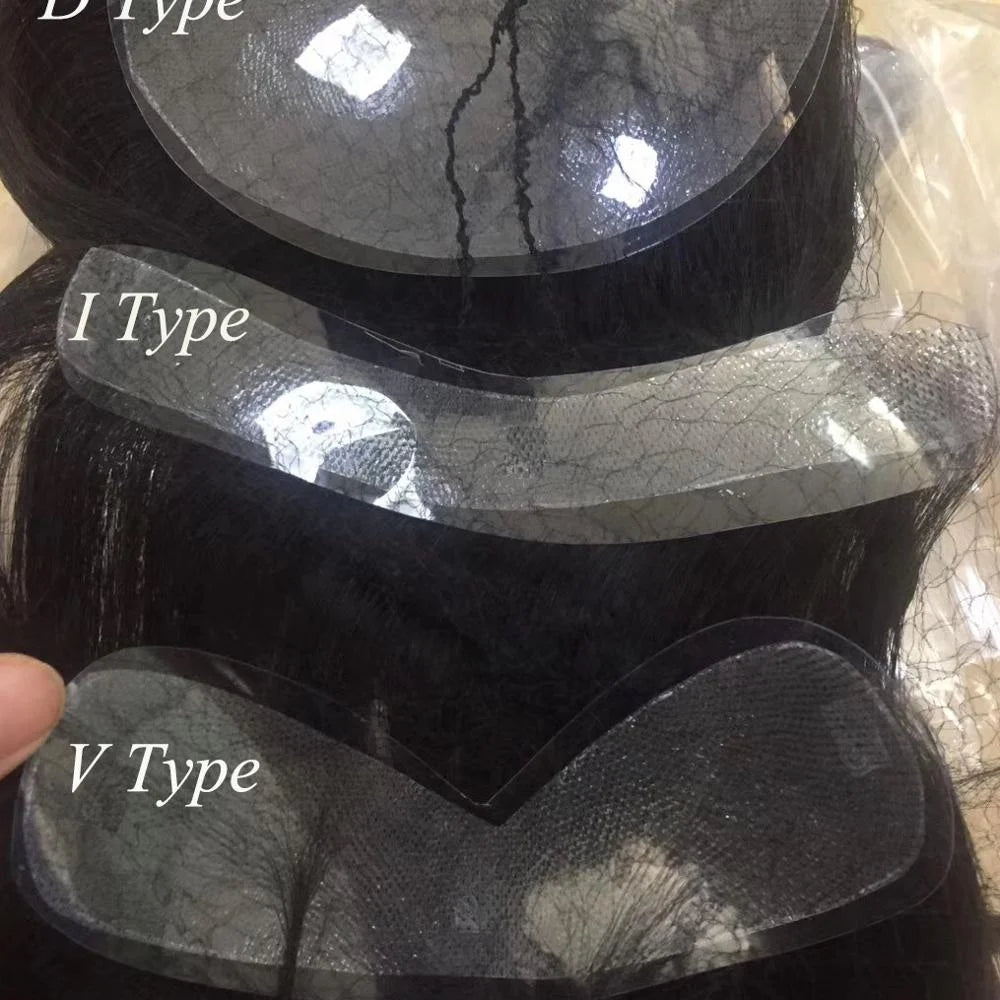 100% Human Hair Straight Full Hand Tied Pu Base Forehead Hairline Topper Hairline Topper