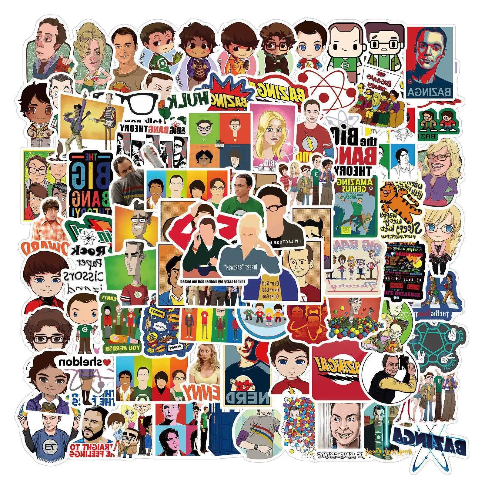 100Pcs Classic TV Show the Big Bang Theory Decorative Stickers for Laptop Bottle Phone Waterproof Comedy Sticker