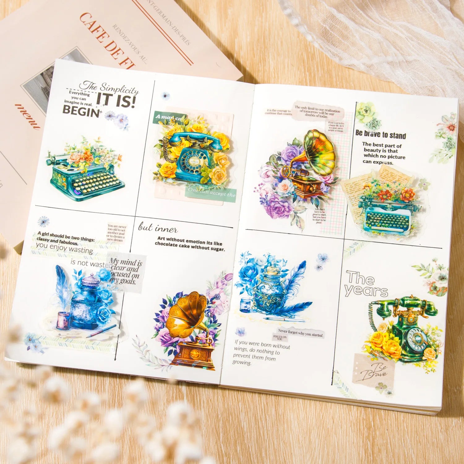 10 Pieces Per Pack Stickers Letters Colorful Series Retro Shell Light Handbook DIY Decorative Stickers 6 Models