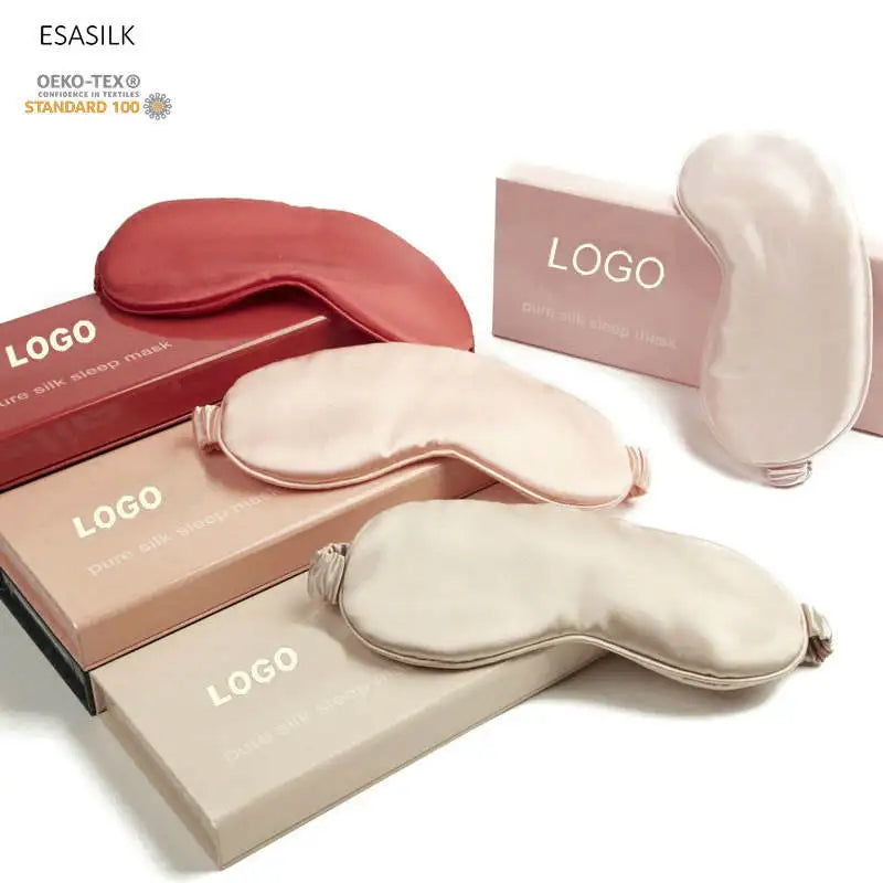 100% Pure Nature Mulberry Silk Satin Eye Mask Comfortable Sleeping Eye Mask for Summer and Winter