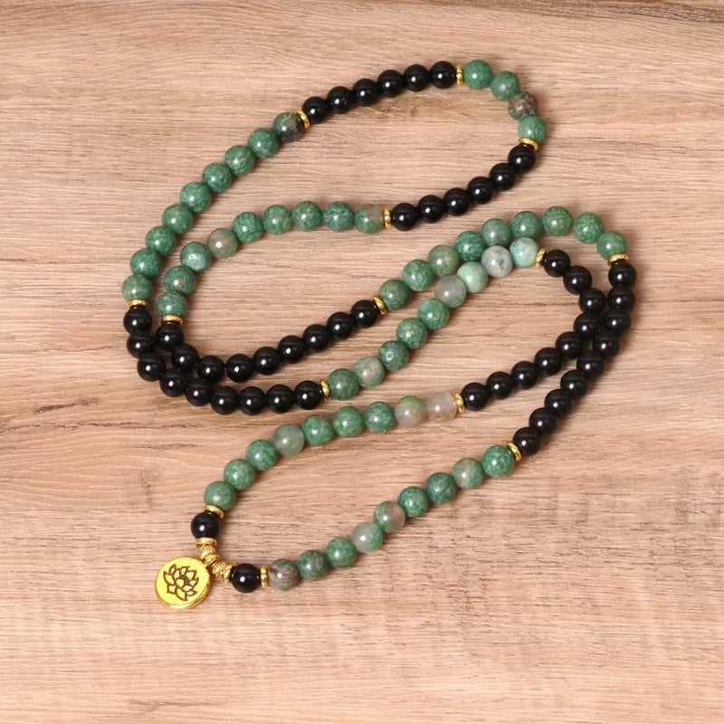 108 Mala Beaded Prayer Necklace for Women Men Black Onyx Spiritual Protection Yoga Meditation Rosary Necklaces/Bracelet