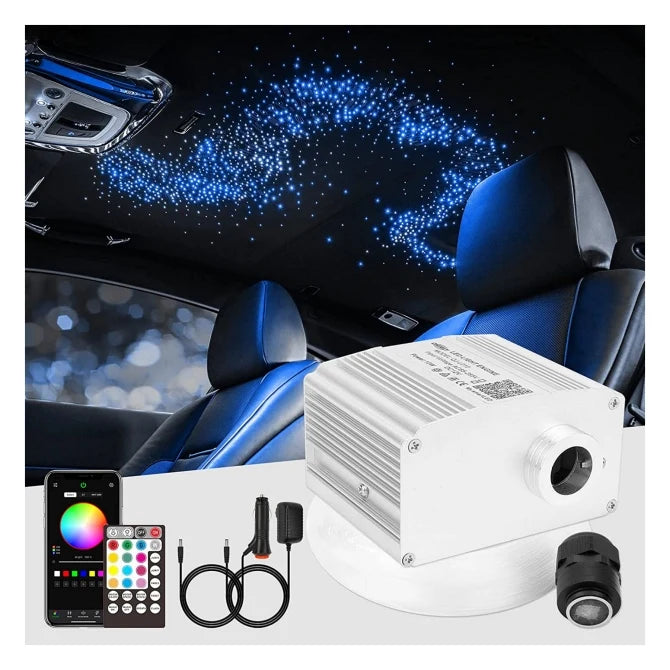 10w Twinkle  RGBW LED 200pcs*0.03in*6.5ft Fiber Optic Star Ceiling Light Starlight Headliner Kit Shooting Star