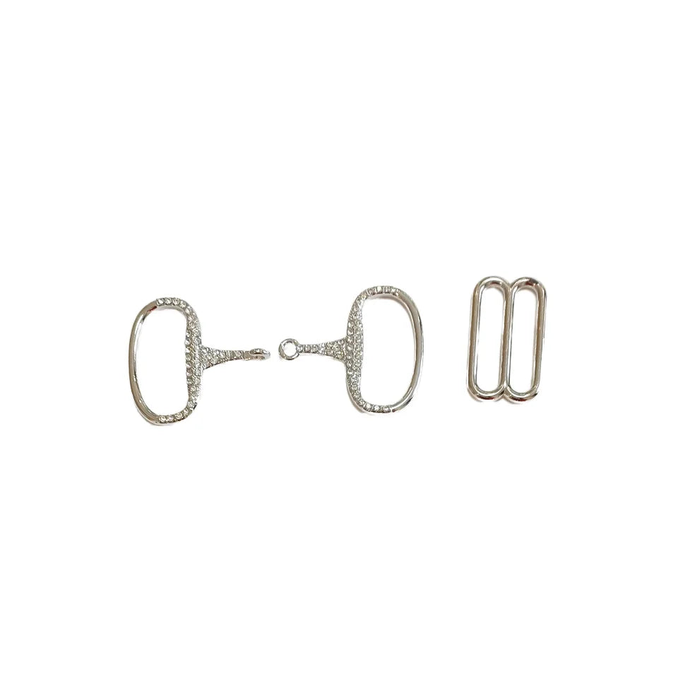 1.5 Inch 3.8 cm Rhinestone Snaffle Bit Buckle Elastic Equestrian Spur for Horse Riding Horse Riding Bits