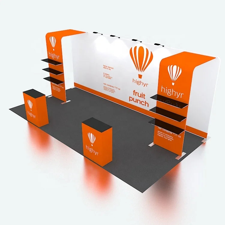 10x20 Tradeshow Aluminum Modern Advertising Expo Fair Exhibition Tension Fabric Trade Booth Display